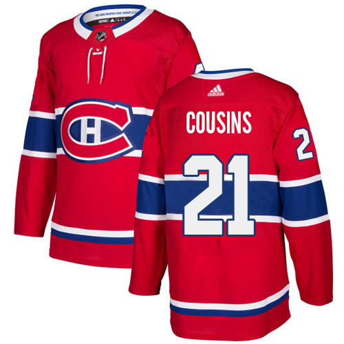 Adidas Montreal Canadiens #21 Nick Cousins Red Home Authentic Stitched Youth NHL Jersey
